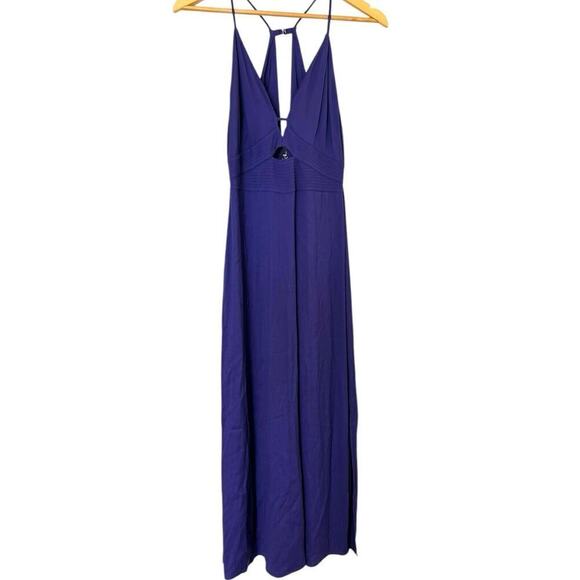 Reiss Ellis Plunge Bodycon Midi Dress Purple Size 2 - Picture 1 of 8